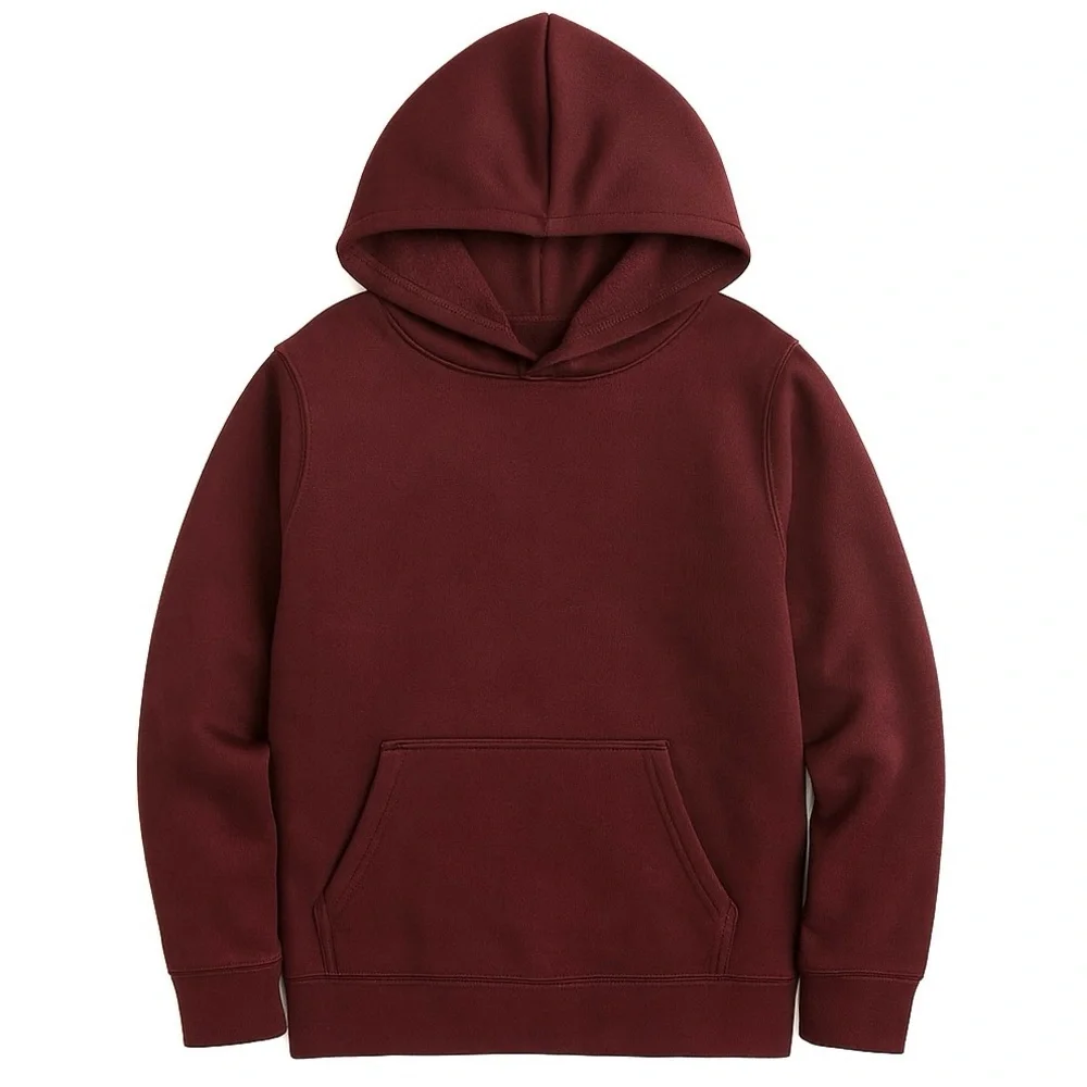Old Navy Kids Burgundy Fleece Hoodie Pullover Size Large (10–12) Hiking Layer